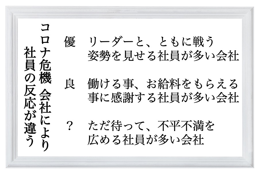 コロナ危機 社員反応の違い
